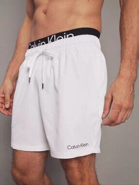 Nwot! Calvin Klein Intense Power Double Waistband Swim Shorts Trunks